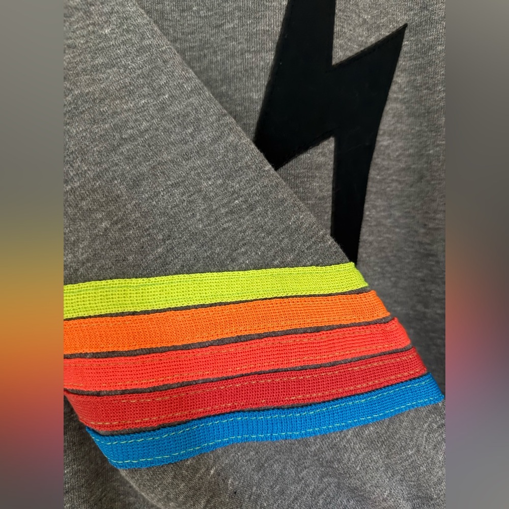 Aviator Nation Lightning Bolt & Rainbow Stripes Crewneck Sweatshirt - Medium - Picture 7 of 15